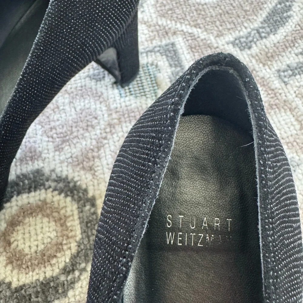Stuart Weitzman Black and Brown Heels with Tapered Mid-Heel Size 10